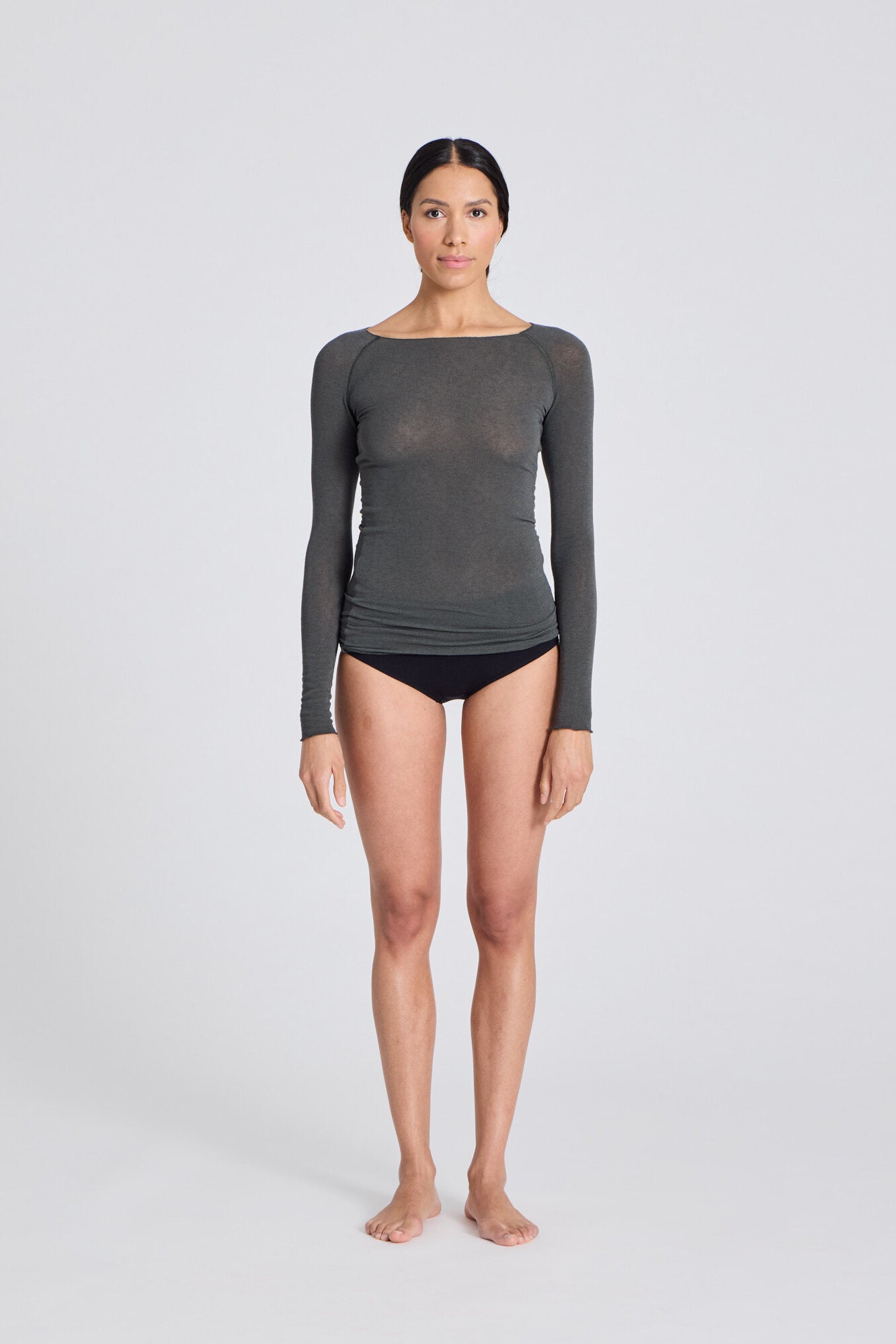 Amalie Wool langærmet t-shirt - Beluga